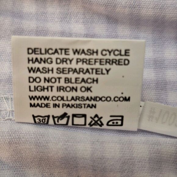 Collars & Co Mens Dress Collar Polo Sz 3XL Purple White Gingham Golf NWOT - Picture 9 of 9